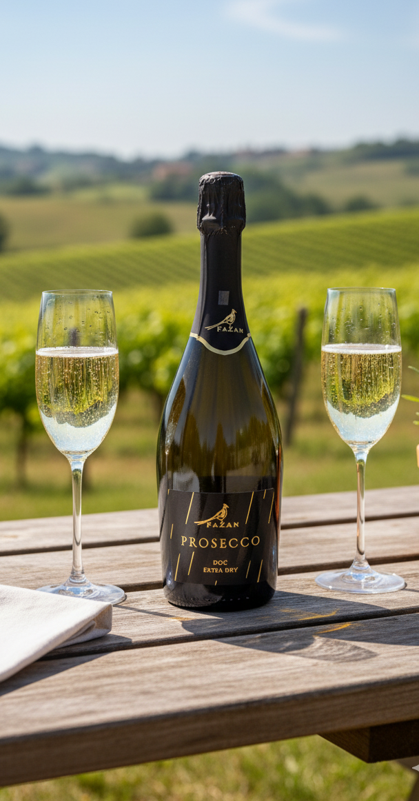 FAZAN - PROSECCO EXTRA DRY 6 bottles + 2 LIMONCELLO 7,5% bottles
