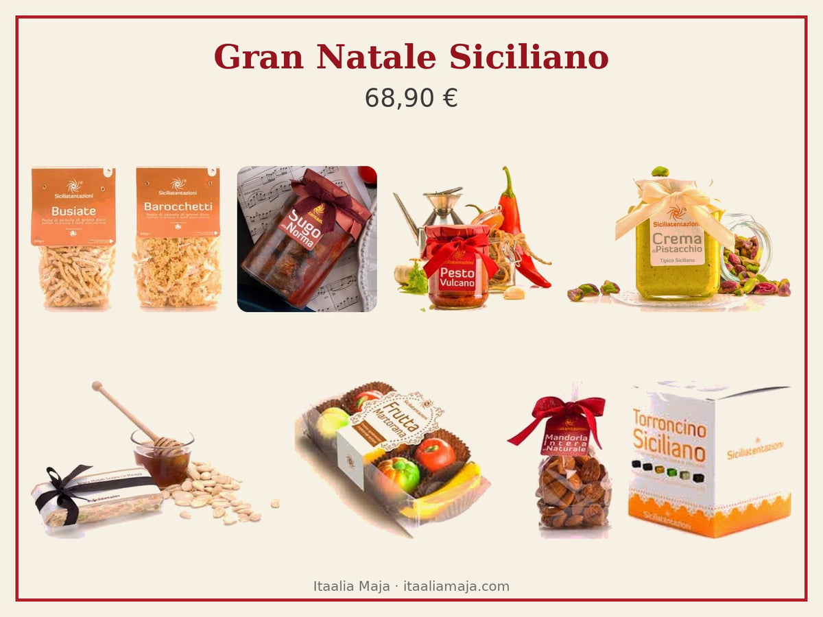 PUCCINI Gran Natale Siciliano Christmas box with nine Sicilian specialities