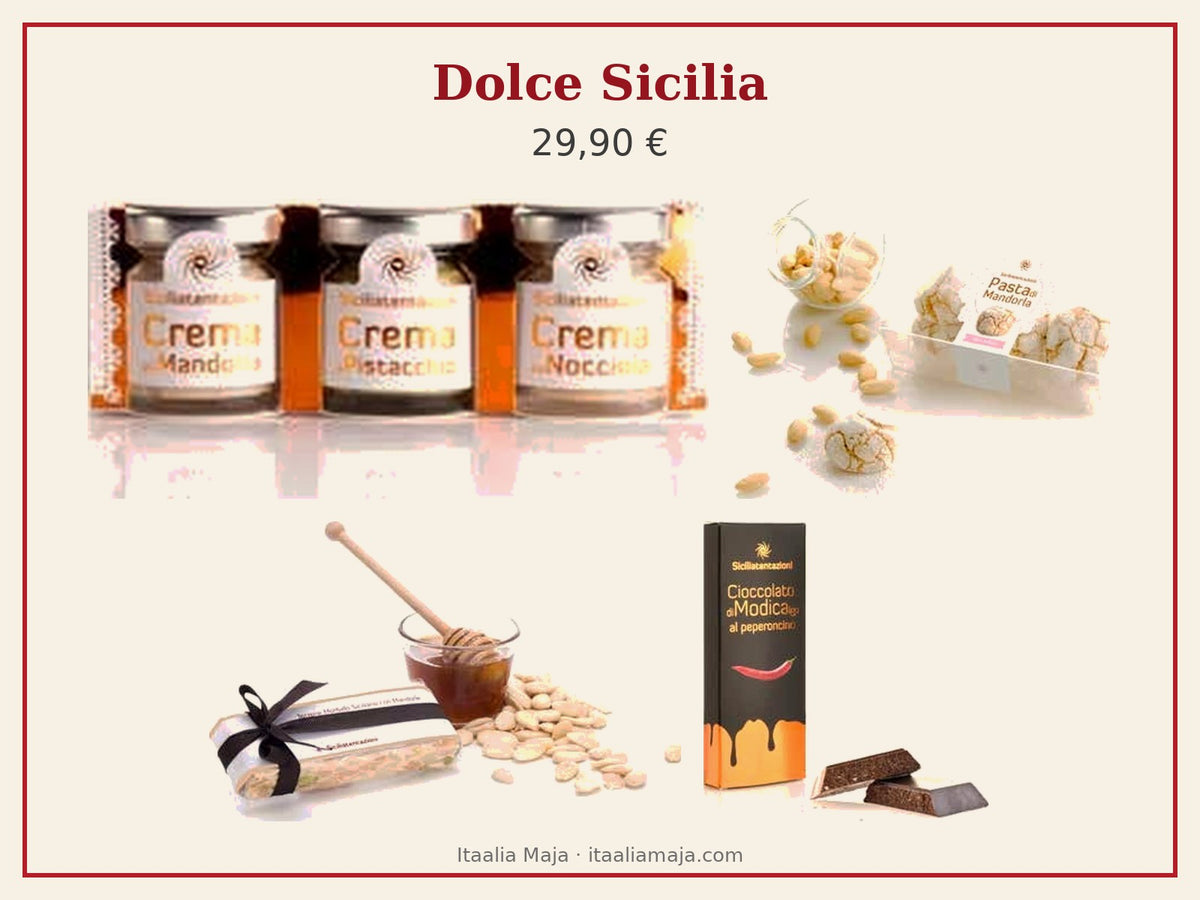 ROSSINI Sicilian sweets Christmas box: almond paste, nougat, creams, Modica chocolate