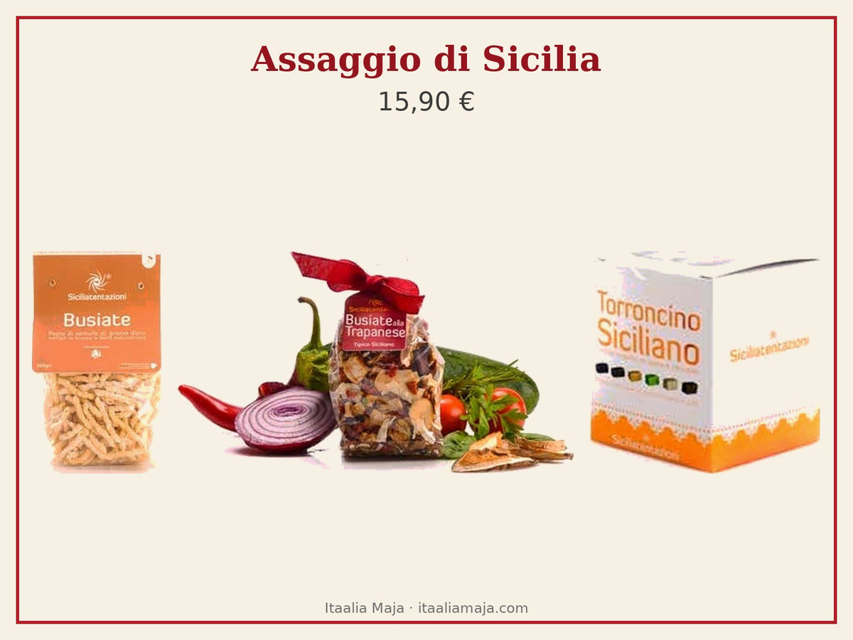 SCARLATTI Sicilian Christmas box: busiate pasta, Trapani seasoning, nougat